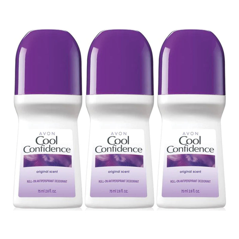 Avon Cool Confidence Original Roll-On Antiperspirant Deodorant 75ml (Pack of 3)