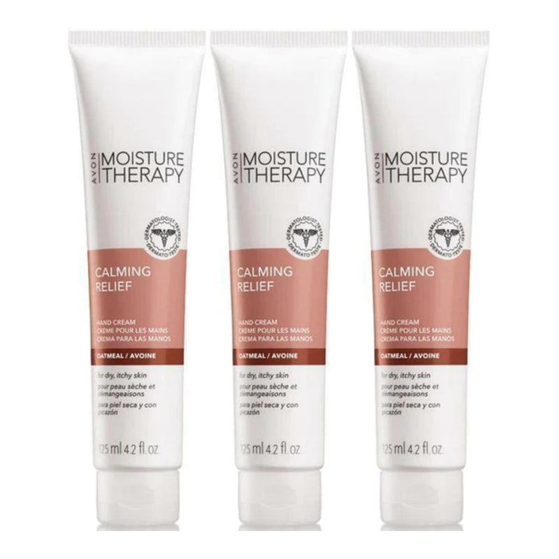 Avon Moisture Therapy - Calming Relief Hand Cream, 125ml (Pack of 3)