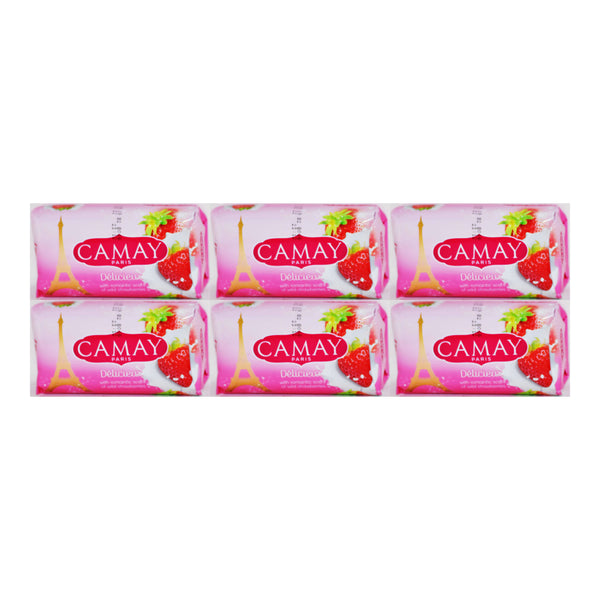 Camay Paris Delicieux Wild Strawberries Scent Beauty Bar Soap, 170g (Pack of 6)