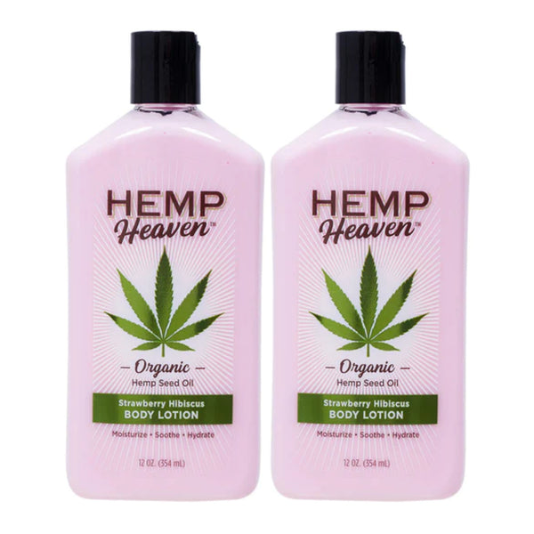 Hemp Heaven Natural Hemp Seed Oil Lotion - Strawberry Hibiscus 12oz (Pack of 2)