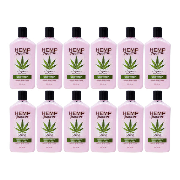 Hemp Heaven Natural Hemp Seed Oil Lotion - Strawberry Hibiscus 12oz (Pack of 12)