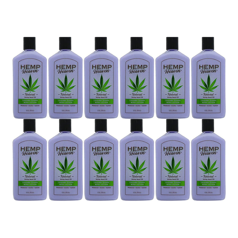 Hemp Heaven Natural Hemp Seed Oil Lotion - Lavender Dreams, 12 oz. (Pack of 12)