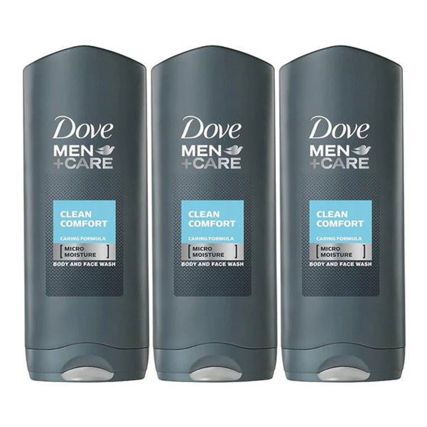 Dove Men+Care - Clean Comfort Caring Body Wash, 400ml (Pack of 3)