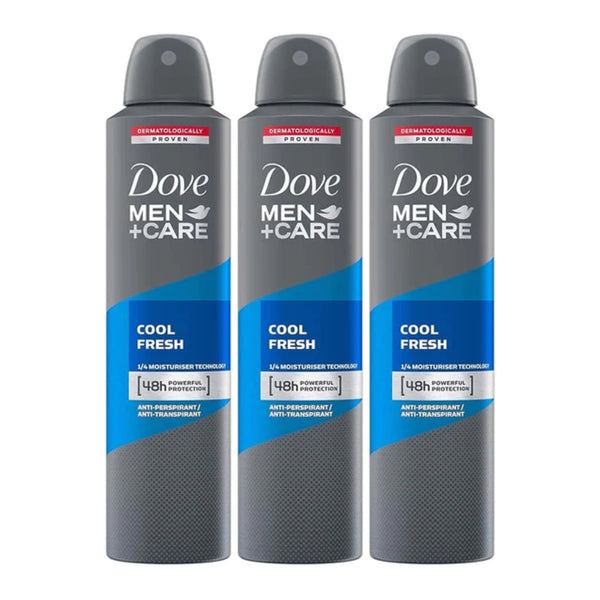 Dove Men+Care Cool Fresh Antiperspirant Deodorant Body Spray, 150ml (Pack of 3)