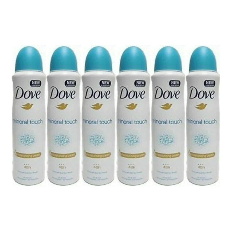 Dove Mineral Touch Anti-Perspirant Deodorant Body Spray, 150 ml (Pack of 6)