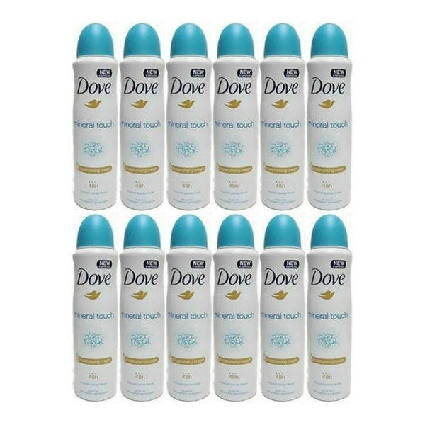 Dove Mineral Touch Anti-Perspirant Deodorant Body Spray, 150 ml (Pack of 12)