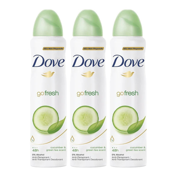 Dove Go Fresh Cucumber & Green Tea Scent Deodorant Spray, 150 ml (Pack of 3)