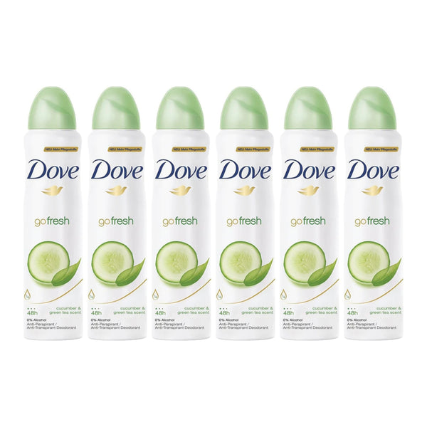 Dove Go Fresh Cucumber & Green Tea Scent Deodorant Spray, 150 ml (Pack of 6)