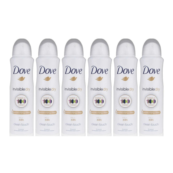 Dove Invisible Dry Clean Touch Deodorant Body Spray, 150 ml (Pack of 6)