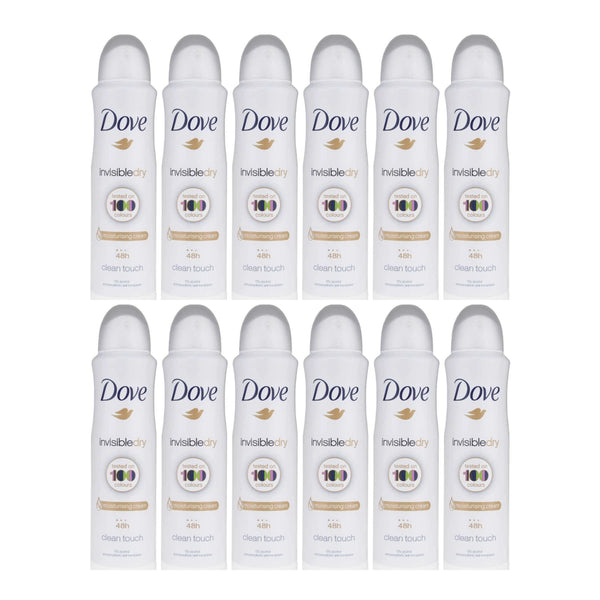 Dove Invisible Dry Clean Touch Deodorant Body Spray, 150 ml (Pack of 12)