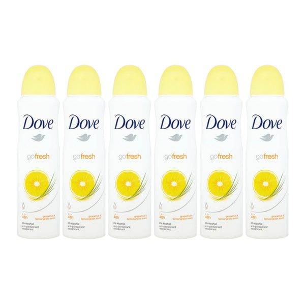 Dove Go Fresh Grapefruit & Lemongrass Scent Deodorant Spray, 150 ml (Pack of 6)