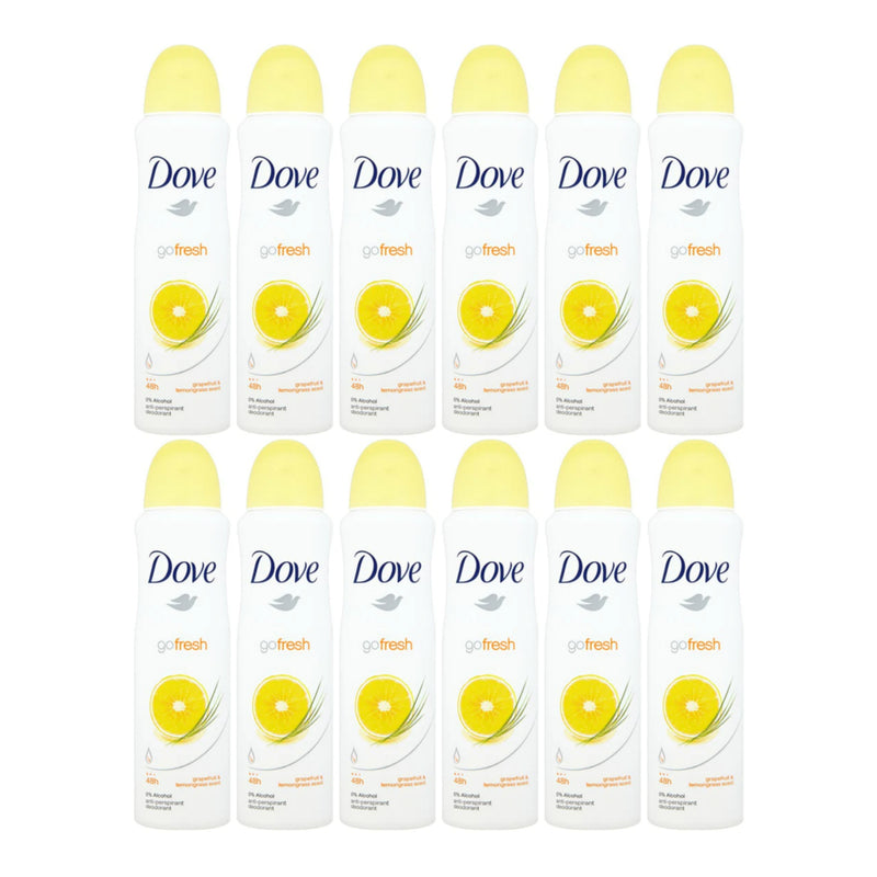 Dove Go Fresh Grapefruit & Lemongrass Scent Deodorant Spray, 150 ml (Pack of 12)