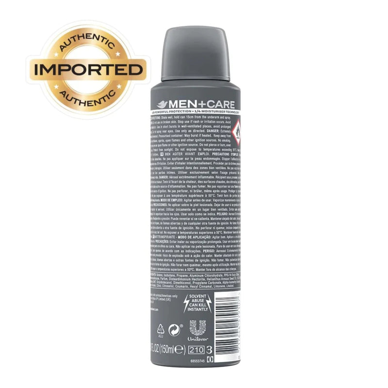 Dove Men+Care Clean Comfort Deodorant Body Spray, 150ml (Pack of 6)