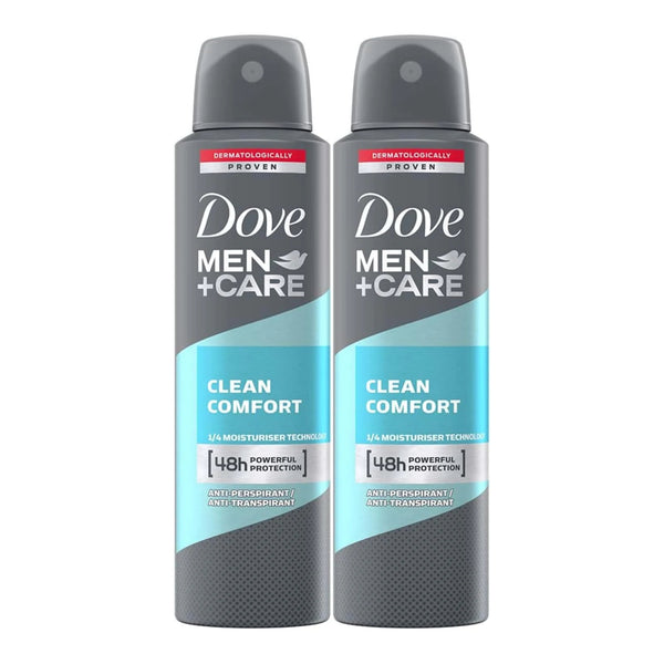 Dove Men+Care Clean Comfort Deodorant Body Spray, 150ml (Pack of 2)