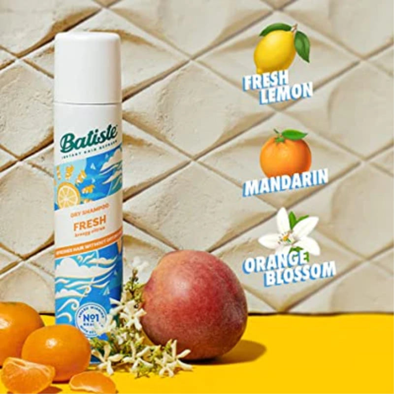 Batiste Fresh Dry Shampoo - Breezy Citrus Scent, 200ml (Pack of 2)