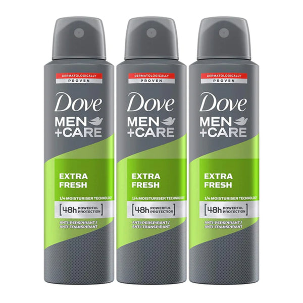 Dove Men+Care Extra Fresh Deodorant Body Spray, 150ml (Pack of 3)