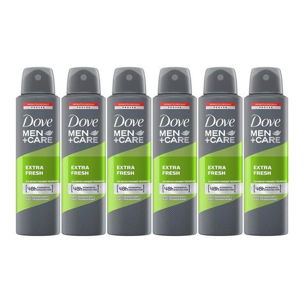 Dove Men+Care Extra Fresh Deodorant Body Spray, 150ml (Pack of 6)
