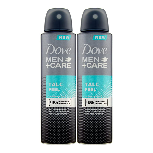 Dove Men+Care Talc Feel 48 Hour Deodorant Body Spray, 150ml (Pack of 2)