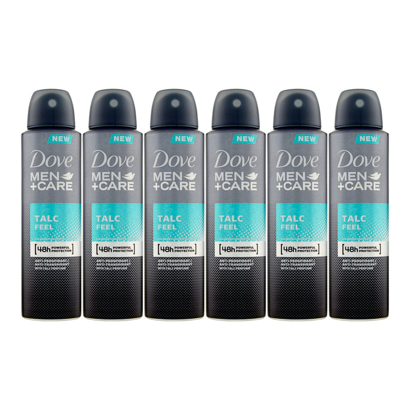 Dove Men+Care Talc Feel 48 Hour Deodorant Body Spray, 150ml (Pack of 6)