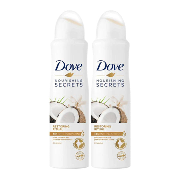 Dove Restoring Ritual Coconut and Jasmine Flower Body Spray, 150ml (Pack of 2)