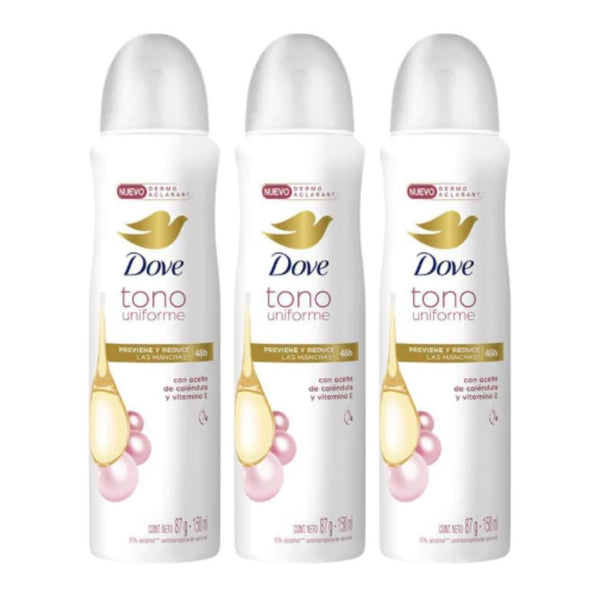 Dove Uniform Tone w/ Calendula Oil & Vitamin E Body Spray, 150 ml (Pack of 3)