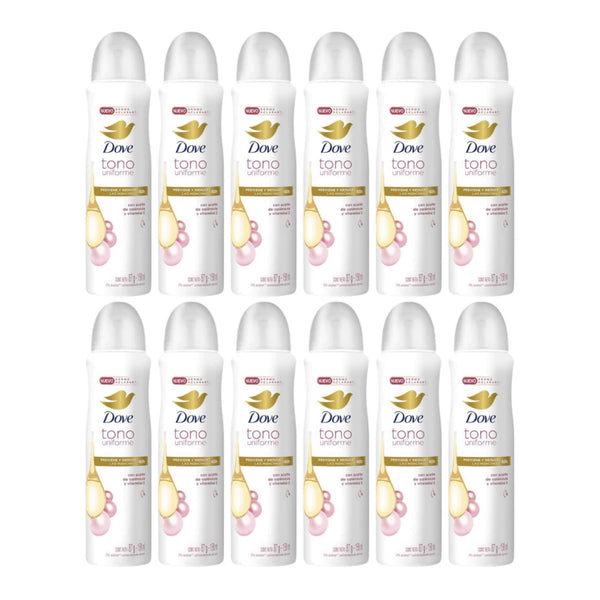 Dove Uniform Tone w/ Calendula Oil & Vitamin E Body Spray, 150 ml (Pack of 12)
