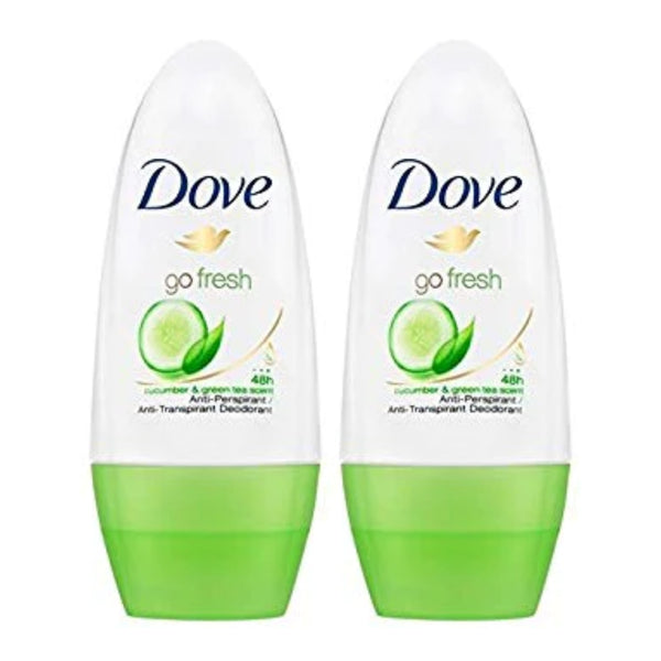 Dove Go Fresh Cucumber Green Tea Scent Antiperspirant Roll On, 50ml (Pack of 2)