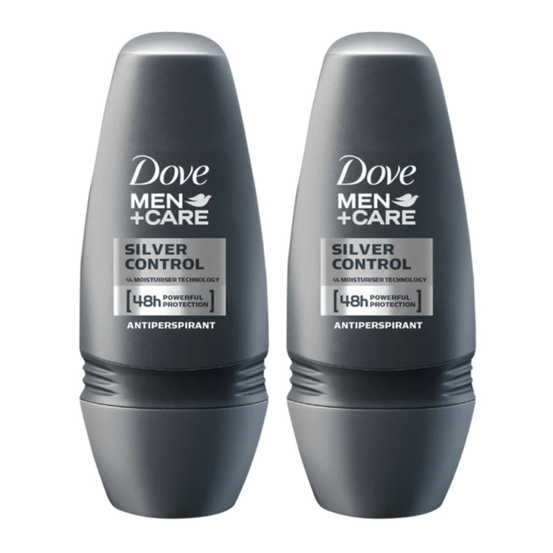 Dove Men+Care Silver Control Antiperspirant Roll On Deodorant, 50ml (Pack of 2)