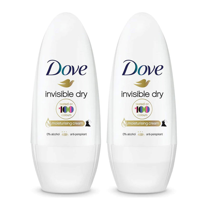 Dove Invisible Dry Antiperspirant Roll On Deodorant, 50ml (Pack of 2)
