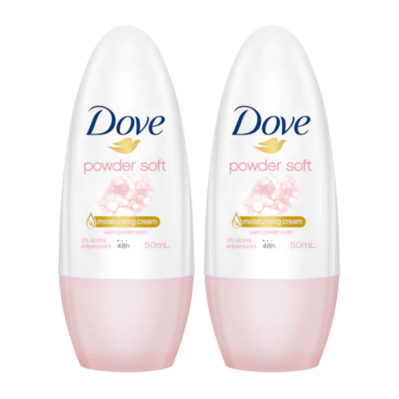 Dove Powder Soft Powder Scent 48H Roll On Deodorant, 50ml (Pack of 2)