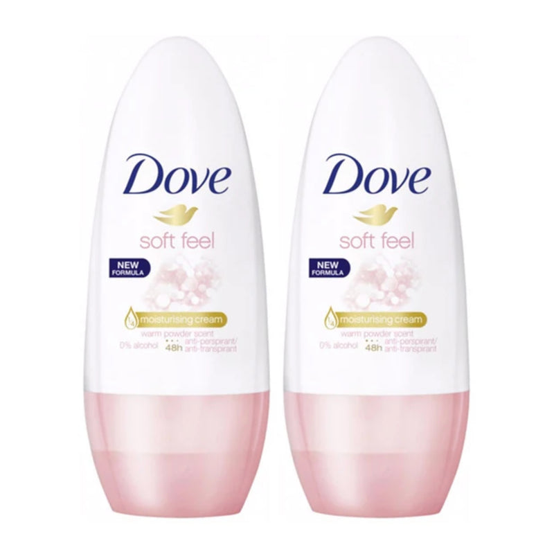 Dove Soft Feel Antiperspirant Roll On Deodorant, 50ml (Pack of 2)