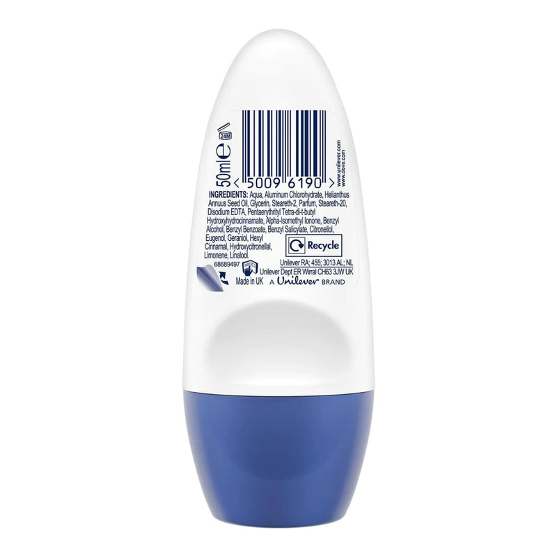 Dove Original Antiperspirant Roll On Deodorant, 50ml (Pack of 6)