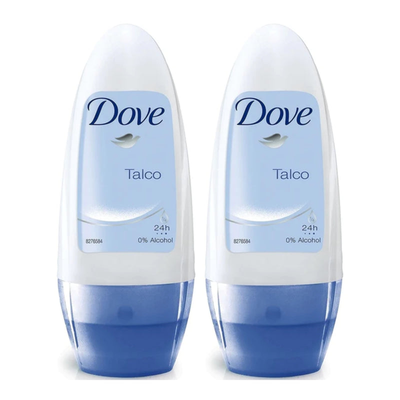 Dove Talco Antiperspirant Roll On Deodorant, 50ml (Pack of 2)