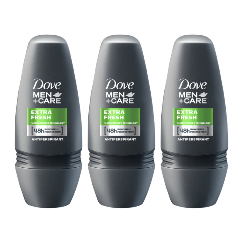 Dove Men + Care Extra Fresh Antiperspirant Roll On Deodorant, 50ml (Pack of 3)