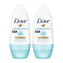 Dove Mineral Touch Antiperspirant Roll On Deodorant, 50ml (Pack of 2)