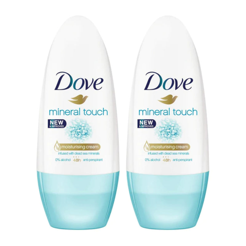 Dove Mineral Touch Antiperspirant Roll On Deodorant, 50ml (Pack of 2)