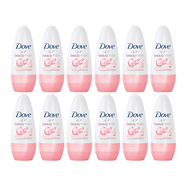 Dove Beauty Finish Antiperspirant Roll On Deodorant, 50ml (Pack of 12)
