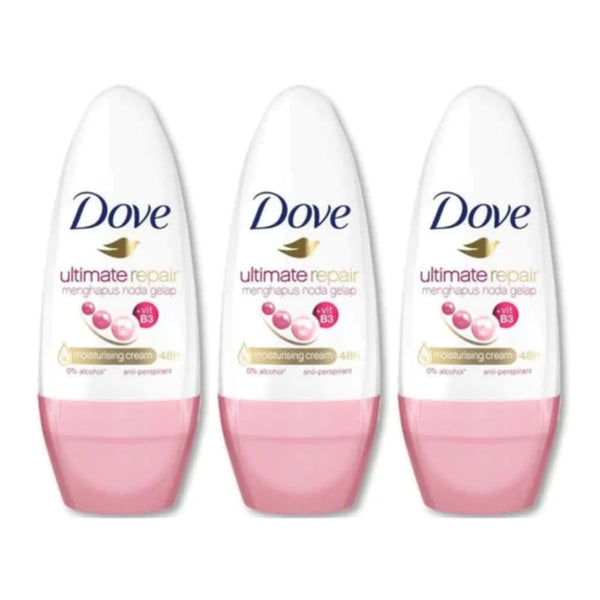 Dove Ultimate Repair Antiperspirant Roll On Deodorant, 40ml (Pack of 3)