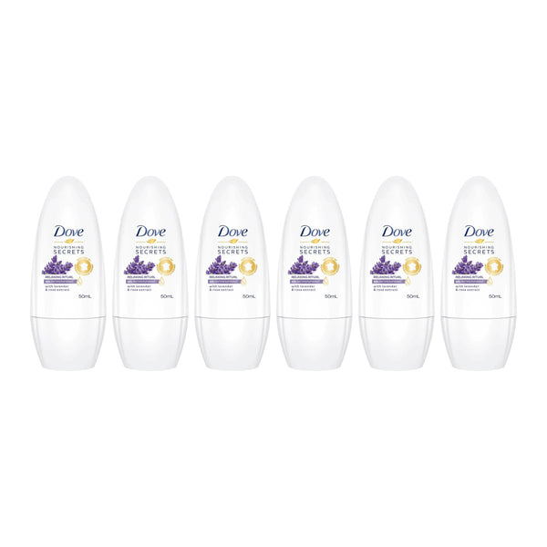 Dove Relaxing Ritual Lavender & Rose Extract Roll On Deodorant 50ml (Pack of 6)