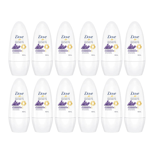 Dove Relaxing Ritual Lavender & Rose Extract Roll On Deodorant 50ml (Pack of 12)