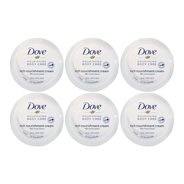 Dove Nourishing Body Care Rich Nourishment Cream, 50ml (Pack of 6)