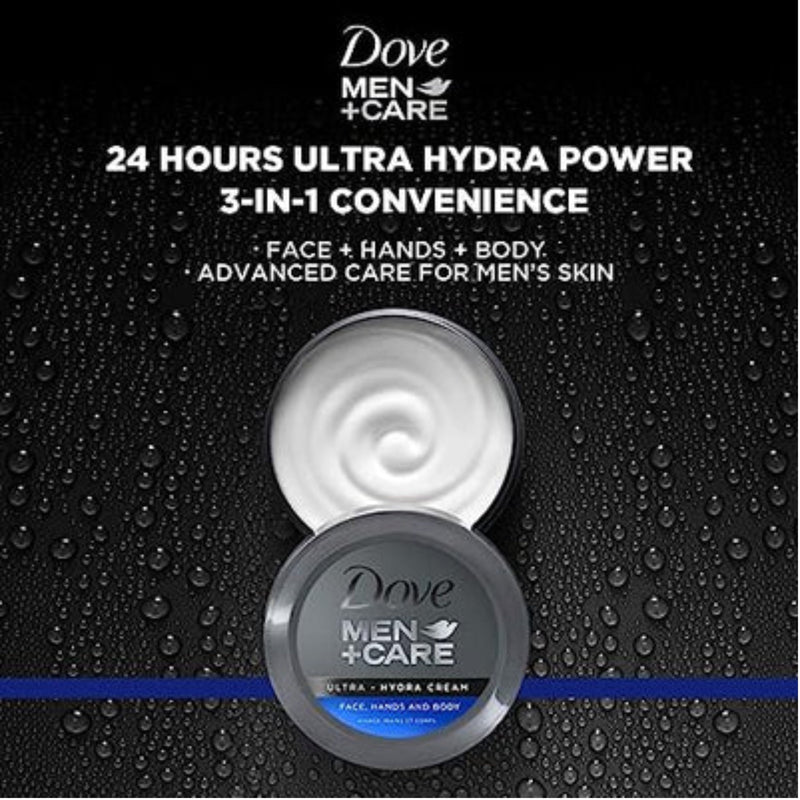 Dove Men+ Care Ultra-Hydra Cream (Face, Hands & Body), 75ml (Pack of 6)