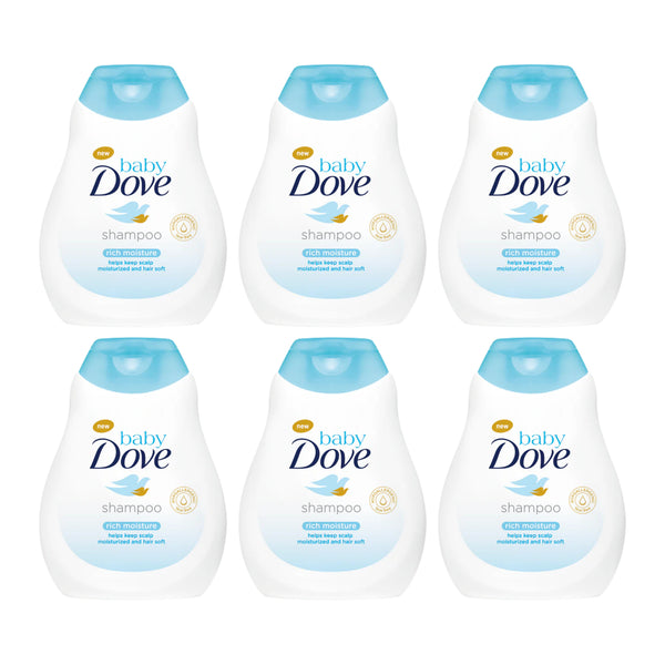 Baby Dove Rich Moisture Shampoo 100% Skin Natural Nutrients, 200ml (Pack of 6)