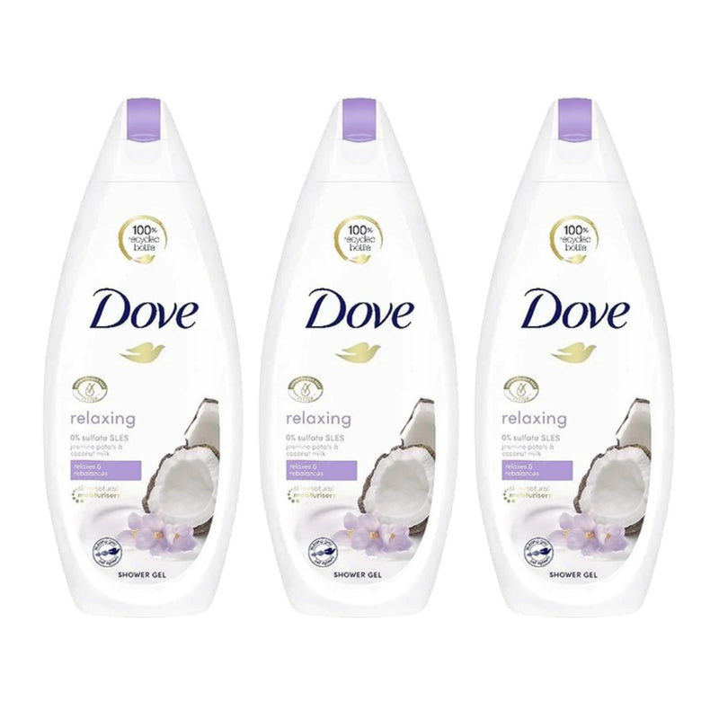 Dove Relaxing Jasmine Petals & Coconut Milk Shower Gel, 16.9oz (Pack of 3)