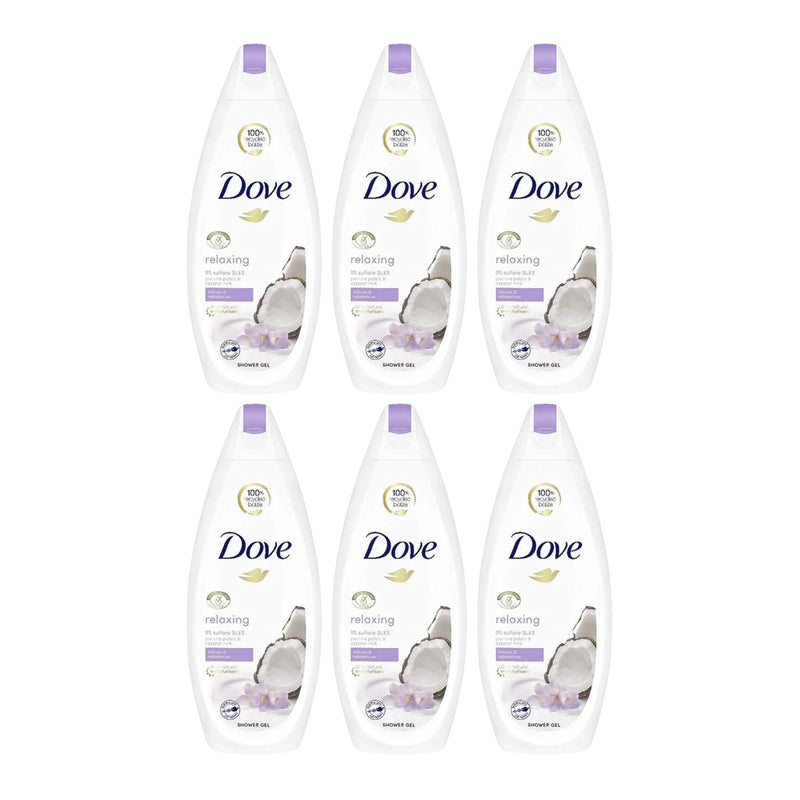 Dove Relaxing Jasmine Petals & Coconut Milk Shower Gel, 16.9oz (Pack of 6)