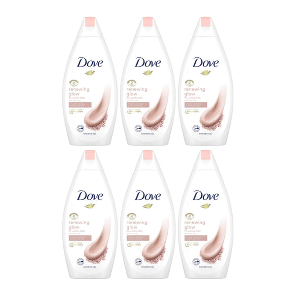 Dove Renewing Glow with Pink Clay Shower Gel, 16.9oz (Pack of 6)