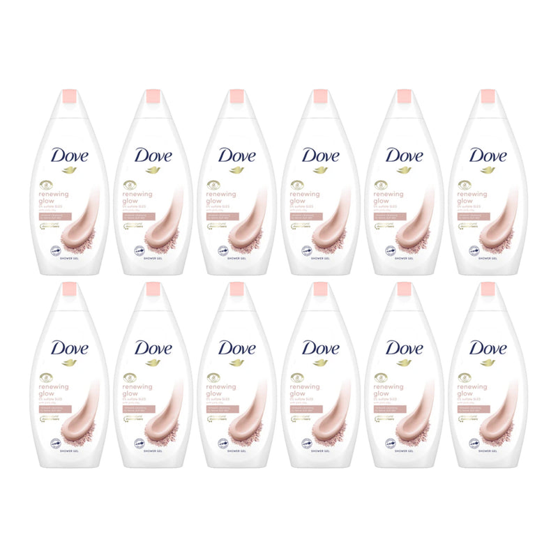 Dove Renewing Glow with Pink Clay Shower Gel, 16.9oz (Pack of 12)