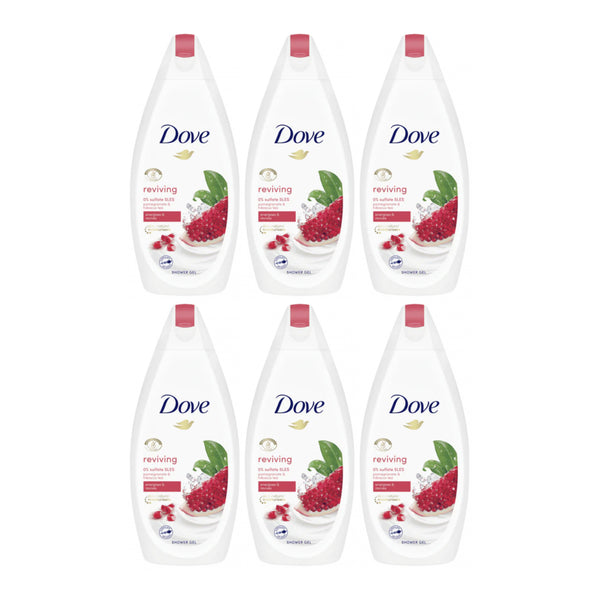 Dove Reviving Pomegranate & Hibiscus Tea Shower Gel, 16.9oz (Pack of 6)