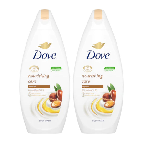 Dove Nourishing Care w/ Argan Oil For Dry Skin Shower Gel, 250ml (Pack of 2)