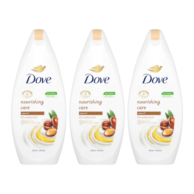 Dove Nourishing Care w/ Argan Oil For Dry Skin Shower Gel, 250ml (Pack of 3)
